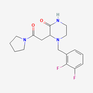 4-(2,3-difluorobenzyl)-3-[2-oxo-2-(1-pyrrolidinyl)ethyl]-2-piperazinone