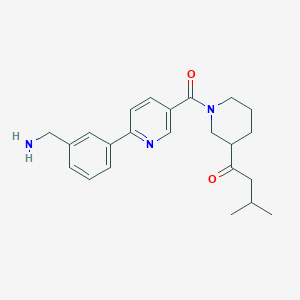 molecular formula C23H29N3O2 B5481501 1-[1-({6-[3-(aminomethyl)phenyl]-3-pyridinyl}carbonyl)-3-piperidinyl]-3-methyl-1-butanone hydrochloride 