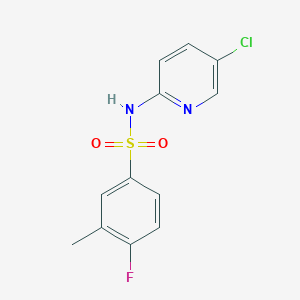 molecular formula C12H10ClFN2O2S B5481505 N-(5-chloro-2-pyridinyl)-4-fluoro-3-methylbenzenesulfonamide 