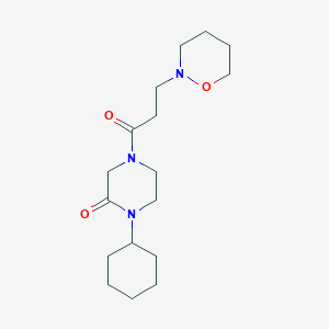 1-cyclohexyl-4-[3-(1,2-oxazinan-2-yl)propanoyl]piperazin-2-one