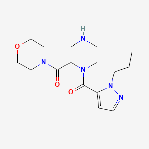 molecular formula C16H25N5O3 B5481514 4-({1-[(1-propyl-1H-pyrazol-5-yl)carbonyl]-2-piperazinyl}carbonyl)morpholine 