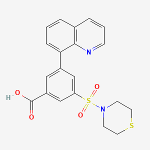 3-quinolin-8-yl-5-(thiomorpholin-4-ylsulfonyl)benzoic acid