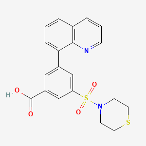 molecular formula C20H18N2O4S2 B5481520 3-quinolin-8-yl-5-(thiomorpholin-4-ylsulfonyl)benzoic acid 