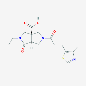 molecular formula C16H21N3O4S B5481539 (3aS*,6aS*)-2-ethyl-5-[3-(4-methyl-1,3-thiazol-5-yl)propanoyl]-1-oxohexahydropyrrolo[3,4-c]pyrrole-3a(1H)-carboxylic acid 