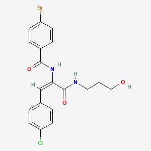 molecular formula C19H18BrClN2O3 B5481547 4-bromo-N-(2-(4-chlorophenyl)-1-{[(3-hydroxypropyl)amino]carbonyl}vinyl)benzamide 