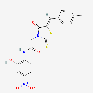 molecular formula C19H15N3O5S2 B5481551 N-(2-hydroxy-4-nitrophenyl)-2-[5-(4-methylbenzylidene)-4-oxo-2-thioxo-1,3-thiazolidin-3-yl]acetamide 