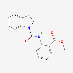 molecular formula C17H16N2O3 B5481579 methyl 2-[(2,3-dihydro-1H-indol-1-ylcarbonyl)amino]benzoate 
