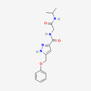 molecular formula C16H20N4O3 B5481594 N-[2-(isopropylamino)-2-oxoethyl]-5-(phenoxymethyl)-1H-pyrazole-3-carboxamide 
