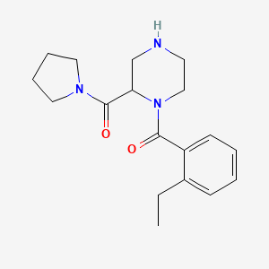 molecular formula C18H25N3O2 B5481601 1-(2-ethylbenzoyl)-2-(1-pyrrolidinylcarbonyl)piperazine 
