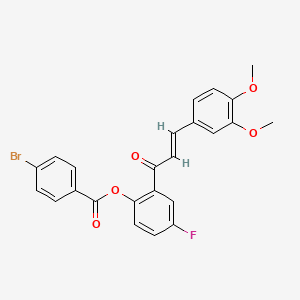 2-[3-(3,4-dimethoxyphenyl)acryloyl]-4-fluorophenyl 4-bromobenzoate