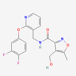 molecular formula C18H15F2N3O4 B5481635 N-{[2-(3,4-difluorophenoxy)pyridin-3-yl]methyl}-4-(hydroxymethyl)-5-methylisoxazole-3-carboxamide 