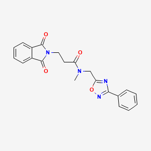 molecular formula C21H18N4O4 B5481647 3-(1,3-dioxo-1,3-dihydro-2H-isoindol-2-yl)-N-methyl-N-[(3-phenyl-1,2,4-oxadiazol-5-yl)methyl]propanamide 