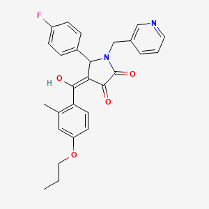 molecular formula C27H25FN2O4 B5481650 5-(4-fluorophenyl)-3-hydroxy-4-(2-methyl-4-propoxybenzoyl)-1-(3-pyridinylmethyl)-1,5-dihydro-2H-pyrrol-2-one 