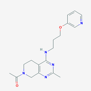 molecular formula C18H23N5O2 B5481671 7-acetyl-2-methyl-N-[3-(pyridin-3-yloxy)propyl]-5,6,7,8-tetrahydropyrido[3,4-d]pyrimidin-4-amine 