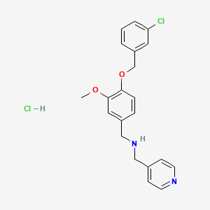 molecular formula C21H22Cl2N2O2 B5481678 {4-[(3-chlorobenzyl)oxy]-3-methoxybenzyl}(4-pyridinylmethyl)amine hydrochloride 