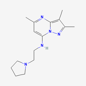 molecular formula C15H23N5 B5481681 2,3,5-trimethyl-N-[2-(1-pyrrolidinyl)ethyl]pyrazolo[1,5-a]pyrimidin-7-amine 