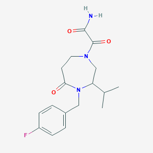 molecular formula C17H22FN3O3 B5481691 2-[4-(4-fluorobenzyl)-3-isopropyl-5-oxo-1,4-diazepan-1-yl]-2-oxoacetamide 