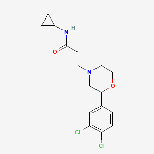 molecular formula C16H20Cl2N2O2 B5481724 N-cyclopropyl-3-[2-(3,4-dichlorophenyl)morpholin-4-yl]propanamide 