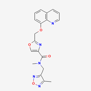 molecular formula C19H17N5O4 B5481730 N-methyl-N-[(4-methyl-1,2,5-oxadiazol-3-yl)methyl]-2-[(quinolin-8-yloxy)methyl]-1,3-oxazole-4-carboxamide 