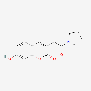 molecular formula C16H17NO4 B5481751 7-hydroxy-4-methyl-3-[2-oxo-2-(1-pyrrolidinyl)ethyl]-2H-chromen-2-one 