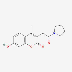 7-hydroxy-4-methyl-3-[2-oxo-2-(1-pyrrolidinyl)ethyl]-2H-chromen-2-one