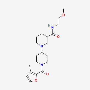 molecular formula C20H31N3O4 B5481766 N-(2-methoxyethyl)-1'-(3-methyl-2-furoyl)-1,4'-bipiperidine-3-carboxamide 