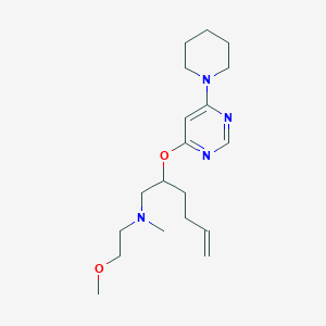 molecular formula C19H32N4O2 B5481780 (2-methoxyethyl)methyl({(2R,5S)-5-[(6-piperidin-1-ylpyrimidin-4-yl)methyl]tetrahydrofuran-2-yl}methyl)amine 