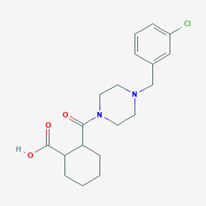 molecular formula C19H25ClN2O3 B5481789 2-{[4-(3-chlorobenzyl)-1-piperazinyl]carbonyl}cyclohexanecarboxylic acid 