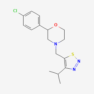 molecular formula C16H20ClN3OS B5481792 2-(4-chlorophenyl)-4-[(4-isopropyl-1,2,3-thiadiazol-5-yl)methyl]morpholine 