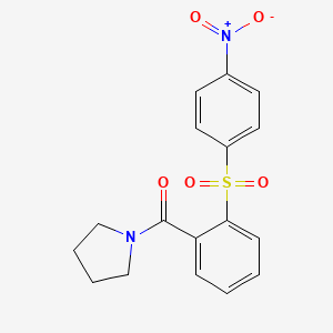 molecular formula C17H16N2O5S B5481803 1-{2-[(4-nitrophenyl)sulfonyl]benzoyl}pyrrolidine 
