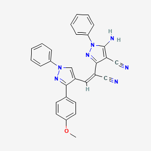 molecular formula C29H21N7O B5481817 5-amino-3-{1-cyano-2-[3-(4-methoxyphenyl)-1-phenyl-1H-pyrazol-4-yl]vinyl}-1-phenyl-1H-pyrazole-4-carbonitrile 