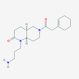 molecular formula C19H31N3O2 B5481855 rel-(4aS,8aR)-1-(3-aminopropyl)-6-(1-cyclohexen-1-ylacetyl)octahydro-1,6-naphthyridin-2(1H)-one hydrochloride 