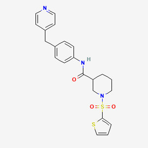 molecular formula C22H23N3O3S2 B5481860 N-[4-(4-pyridinylmethyl)phenyl]-1-(2-thienylsulfonyl)-3-piperidinecarboxamide 