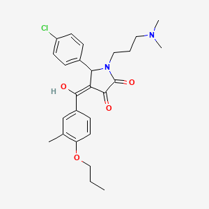molecular formula C26H31ClN2O4 B5481884 5-(4-chlorophenyl)-1-[3-(dimethylamino)propyl]-3-hydroxy-4-(3-methyl-4-propoxybenzoyl)-1,5-dihydro-2H-pyrrol-2-one 