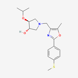 molecular formula C19H26N2O3S B5481901 (3S*,4S*)-4-isopropoxy-1-({5-methyl-2-[4-(methylthio)phenyl]-1,3-oxazol-4-yl}methyl)pyrrolidin-3-ol 
