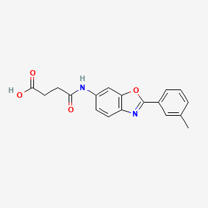 molecular formula C18H16N2O4 B5481903 4-{[2-(3-methylphenyl)-1,3-benzoxazol-6-yl]amino}-4-oxobutanoic acid 