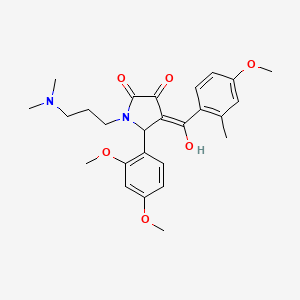 molecular formula C26H32N2O6 B5481928 5-(2,4-dimethoxyphenyl)-1-[3-(dimethylamino)propyl]-3-hydroxy-4-(4-methoxy-2-methylbenzoyl)-1,5-dihydro-2H-pyrrol-2-one 