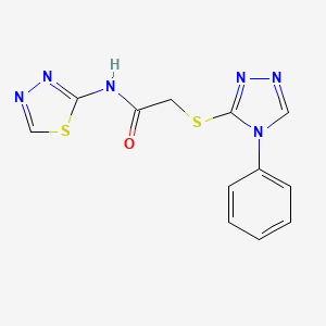 molecular formula C12H10N6OS2 B5481935 2-[(4-phenyl-4H-1,2,4-triazol-3-yl)thio]-N-1,3,4-thiadiazol-2-ylacetamide 