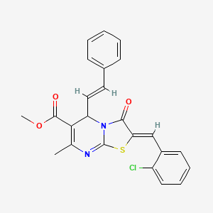 molecular formula C24H19ClN2O3S B5481939 methyl 2-(2-chlorobenzylidene)-7-methyl-3-oxo-5-(2-phenylvinyl)-2,3-dihydro-5H-[1,3]thiazolo[3,2-a]pyrimidine-6-carboxylate 