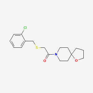 molecular formula C17H22ClNO2S B5481956 8-{[(2-chlorobenzyl)thio]acetyl}-1-oxa-8-azaspiro[4.5]decane 