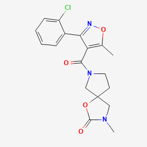 7-{[3-(2-chlorophenyl)-5-methyl-4-isoxazolyl]carbonyl}-3-methyl-1-oxa-3,7-diazaspiro[4.4]nonan-2-one
