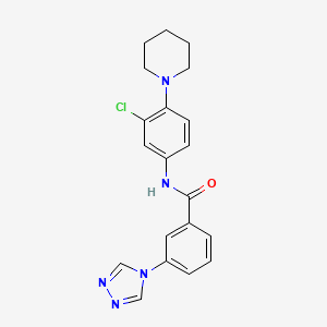 molecular formula C20H20ClN5O B5481971 N-[3-chloro-4-(1-piperidinyl)phenyl]-3-(4H-1,2,4-triazol-4-yl)benzamide 