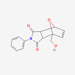 molecular formula C15H13NO4 B5481980 1-(hydroxymethyl)-4-phenyl-10-oxa-4-azatricyclo[5.2.1.0~2,6~]dec-8-ene-3,5-dione 