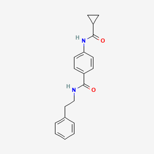 molecular formula C19H20N2O2 B5481984 4-[(cyclopropylcarbonyl)amino]-N-(2-phenylethyl)benzamide 