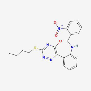 molecular formula C20H19N5O3S B5481991 3-(butylthio)-6-(2-nitrophenyl)-6,7-dihydro[1,2,4]triazino[5,6-d][3,1]benzoxazepine 