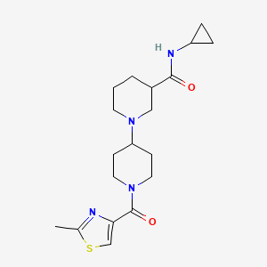 molecular formula C19H28N4O2S B5481995 N-cyclopropyl-1'-[(2-methyl-1,3-thiazol-4-yl)carbonyl]-1,4'-bipiperidine-3-carboxamide 