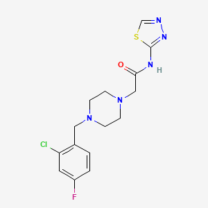 2-[4-(2-chloro-4-fluorobenzyl)-1-piperazinyl]-N-1,3,4-thiadiazol-2-ylacetamide