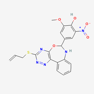 molecular formula C20H17N5O5S B5482014 4-[3-(allylthio)-6,7-dihydro[1,2,4]triazino[5,6-d][3,1]benzoxazepin-6-yl]-2-methoxy-6-nitrophenol 