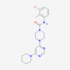 molecular formula C21H27FN6O B5482018 N-(3-fluoro-2-methylphenyl)-4-[6-(1-piperidinyl)-4-pyrimidinyl]-1-piperazinecarboxamide 