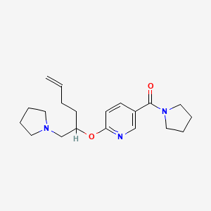 molecular formula C20H29N3O2 B5482028 5-(pyrrolidin-1-ylcarbonyl)-2-{[(2S,5R)-5-(pyrrolidin-1-ylmethyl)tetrahydrofuran-2-yl]methyl}pyridine 